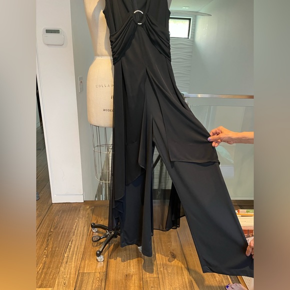 Annex brand black elegant jumpsuit with outer skirt size Med - Picture 2 of 8